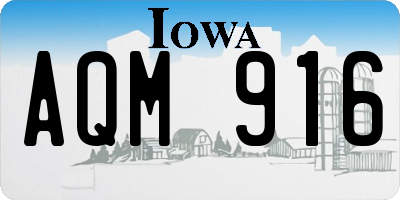 IA license plate AQM916