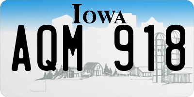 IA license plate AQM918