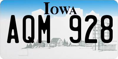 IA license plate AQM928