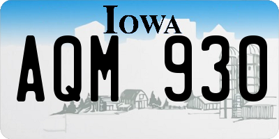 IA license plate AQM930