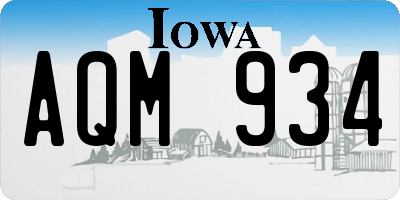 IA license plate AQM934