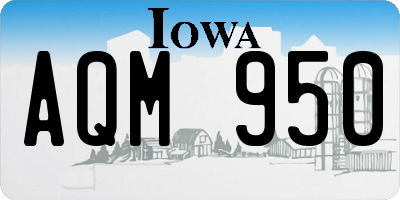 IA license plate AQM950