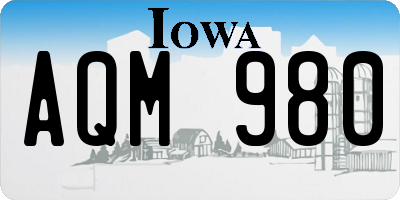 IA license plate AQM980