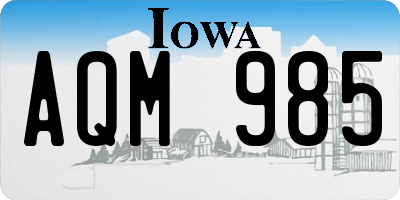 IA license plate AQM985