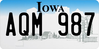 IA license plate AQM987