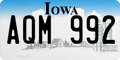 IA license plate AQM992