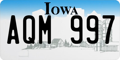 IA license plate AQM997