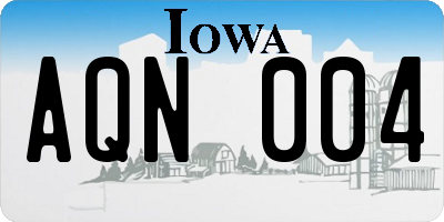 IA license plate AQN004