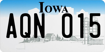 IA license plate AQN015