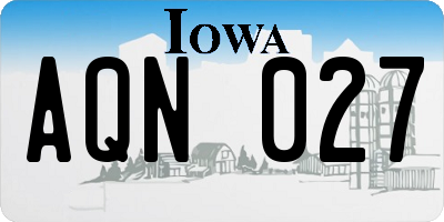 IA license plate AQN027