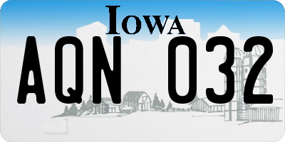 IA license plate AQN032