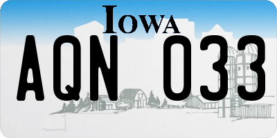 IA license plate AQN033