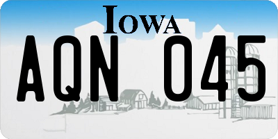IA license plate AQN045