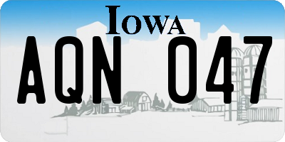 IA license plate AQN047
