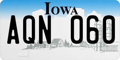 IA license plate AQN060