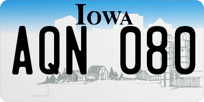 IA license plate AQN080