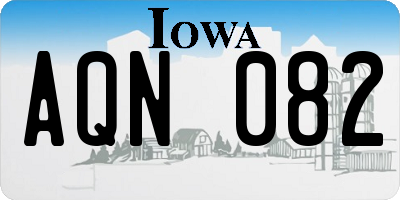 IA license plate AQN082