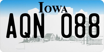IA license plate AQN088