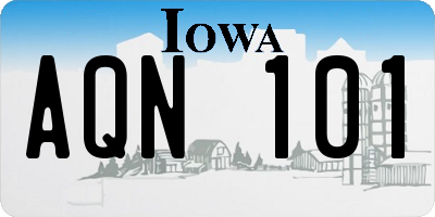 IA license plate AQN101