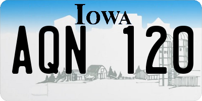 IA license plate AQN120