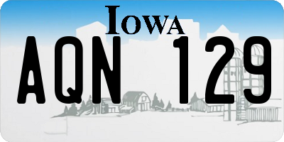 IA license plate AQN129