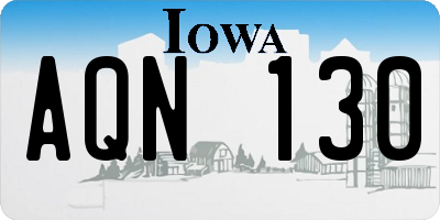 IA license plate AQN130