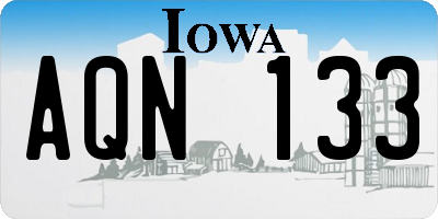 IA license plate AQN133