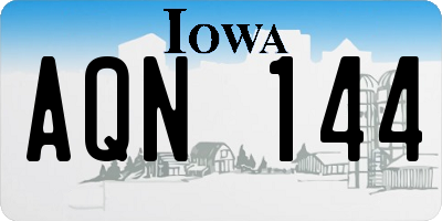 IA license plate AQN144