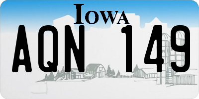 IA license plate AQN149