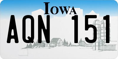 IA license plate AQN151