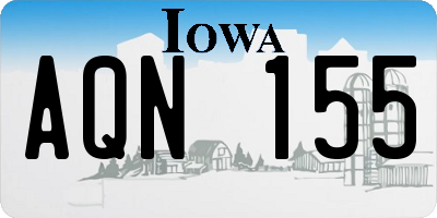 IA license plate AQN155