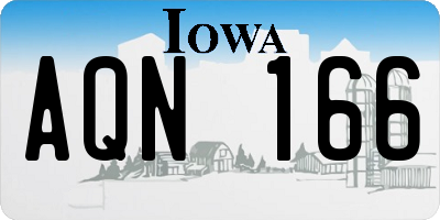 IA license plate AQN166