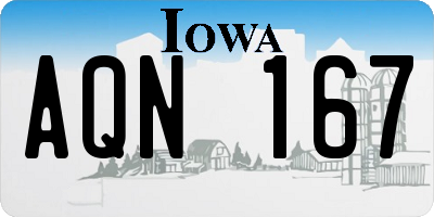 IA license plate AQN167