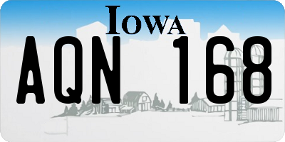 IA license plate AQN168