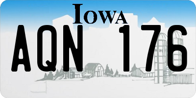 IA license plate AQN176