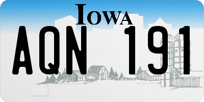 IA license plate AQN191