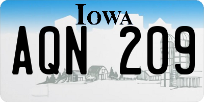 IA license plate AQN209