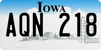 IA license plate AQN218