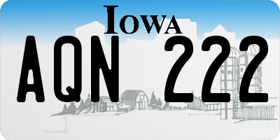 IA license plate AQN222
