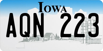 IA license plate AQN223