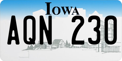 IA license plate AQN230