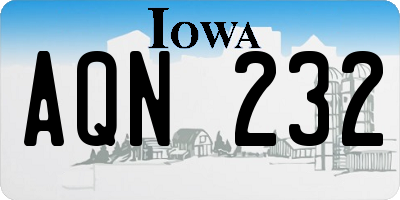 IA license plate AQN232