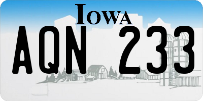 IA license plate AQN233