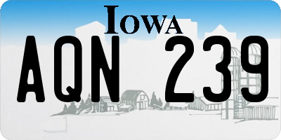 IA license plate AQN239