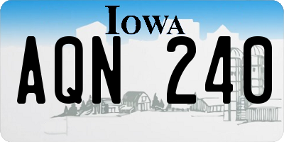 IA license plate AQN240