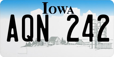IA license plate AQN242