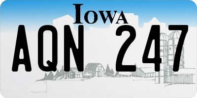 IA license plate AQN247