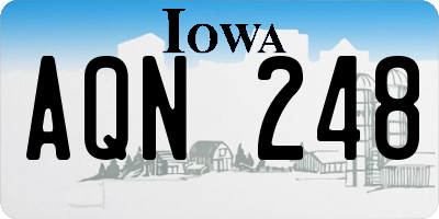 IA license plate AQN248