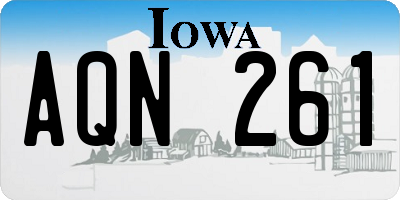 IA license plate AQN261