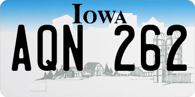IA license plate AQN262